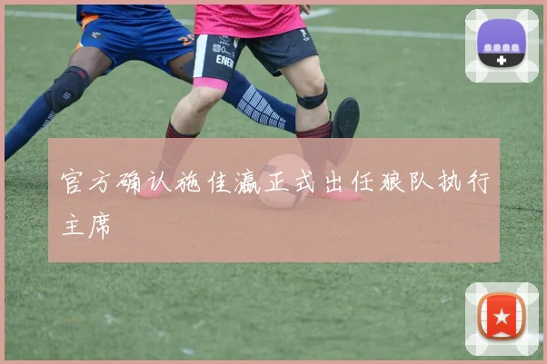 官方确认施佳瀛正式出任狼队执行主席